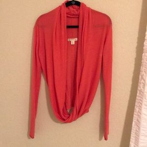 Coral drape/wrap sweater
